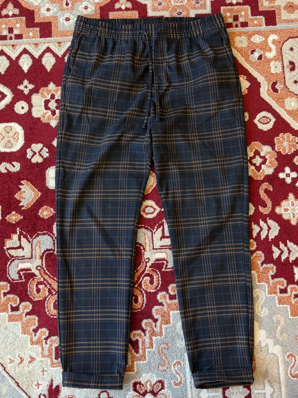 Men's H&M Navy Plaid pants size M